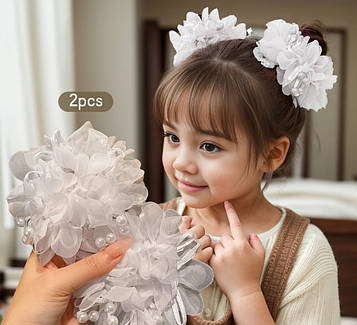 Красиві гумки для волосся білі