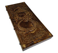 Подарочные резные нарды ручной работы "Дракон" | деревянные | 60×50 см | эксклюзивный подарок