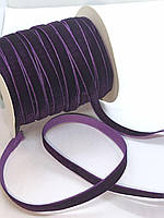 Стрічка велюр 1см чорничний -1м