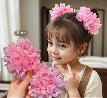 Красиві гумки для волосся рожеві