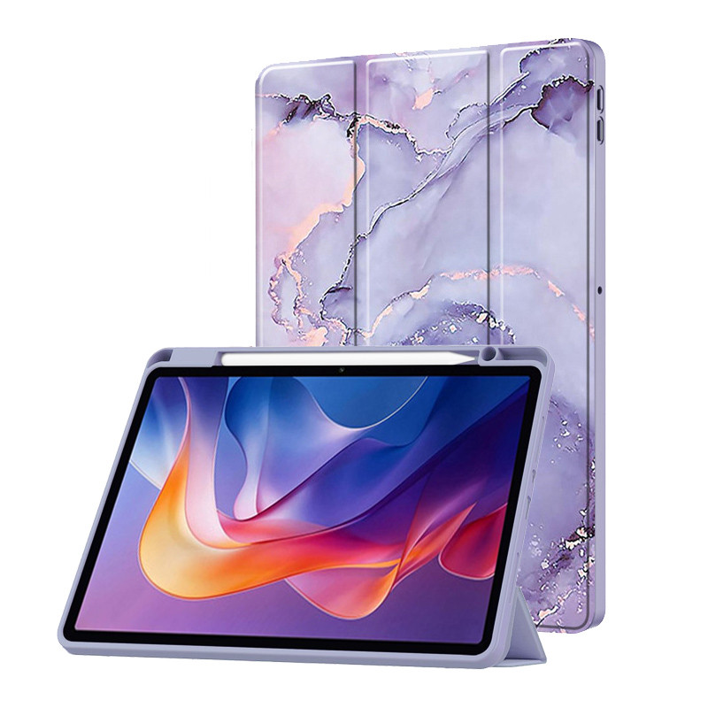 Чохол Xiaomi Redmi Pad 2 (2025) 11" Clear Acrylic з місцем для стілусу мармурово-фіолетовий, фото 1