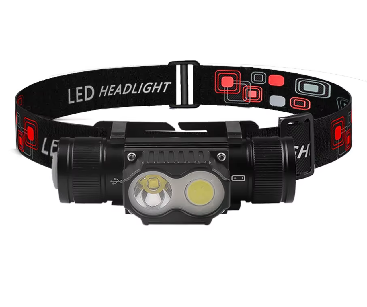 Ліхтар налобний акумуляторний PL-101L 5840 Type-C 1х18650 червоне світло (6 режимів), фото 1