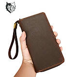 Гаманець чоловічий шкіряний Crazy Horse Клатч портмоне з натуральної шкіри Коричневий, фото 4