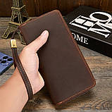 Гаманець чоловічий шкіряний Crazy Horse Клатч портмоне з натуральної шкіри Коричневий, фото 3