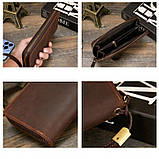 Гаманець чоловічий шкіряний Crazy Horse Клатч портмоне з натуральної шкіри Коричневий, фото 8