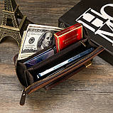 Гаманець чоловічий шкіряний Crazy Horse Клатч портмоне з натуральної шкіри Коричневий, фото 10