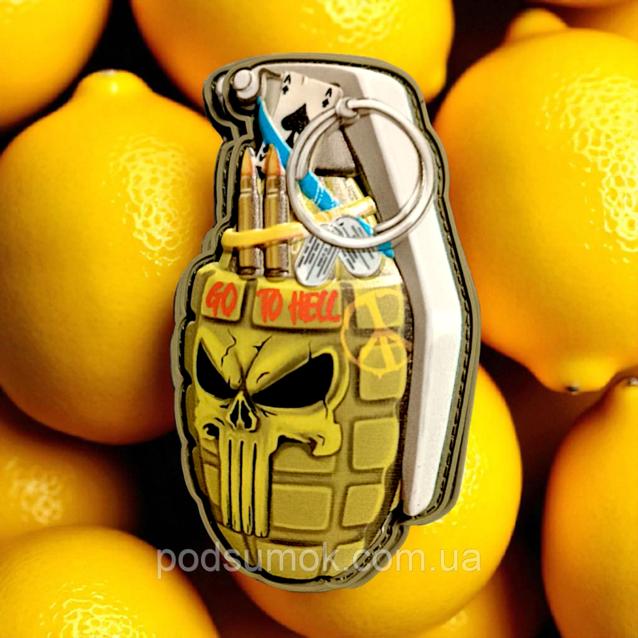 Шеврон ПВХ 3D РУЧНА ГРАНАТА 3 на липучці для велкро патч гумовий, фото 1