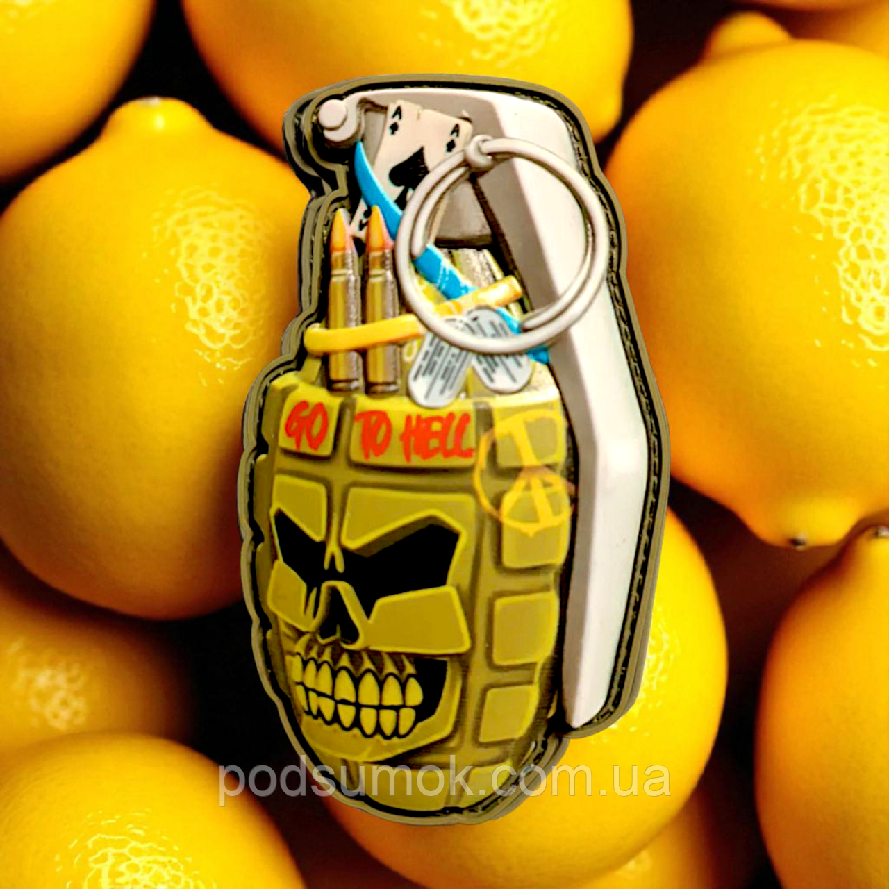 Шеврон ПВХ 3D РУЧНА ГРАНАТА 4 на липучці для велкро патч гумовий, фото 1