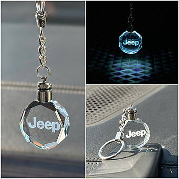 Брелок Crystal з різнокольоровою підсвіткою JEEP