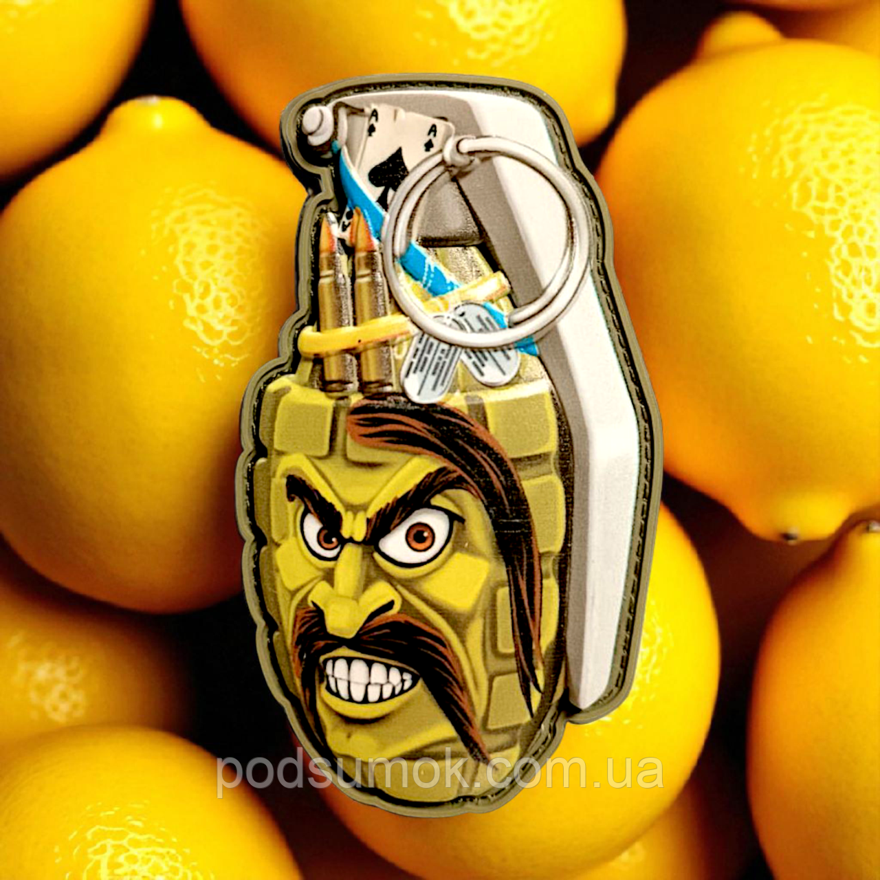 Шеврон ПВХ 3D РУЧНА ГРАНАТА 6 на липучці для велкро патч гумовий, фото 1