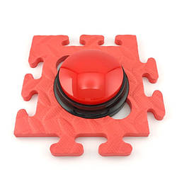 Голосова інтерактивна кнопка з функцією запису 9х4,5 см + килимок 16х16х1 см Червоний