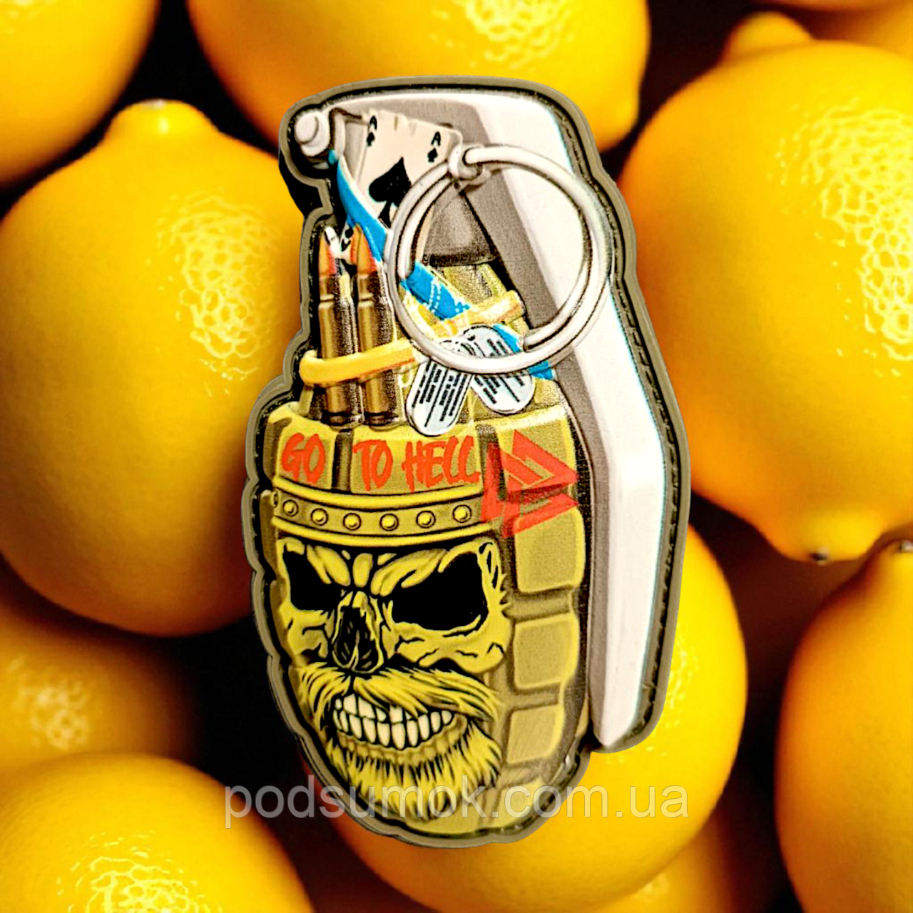 Шеврон ПВХ 3D РУЧНА ГРАНАТА 9 на липучці для велкро патч гумовий, фото 1