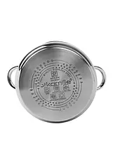 Каструля висока 4,5 л. з неіржавкої сталі Kamille KM 5401 зі скляною кришкою, фото 5