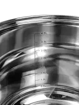 Каструля висока 4,5 л. з неіржавкої сталі Kamille KM 5401 зі скляною кришкою, фото 4