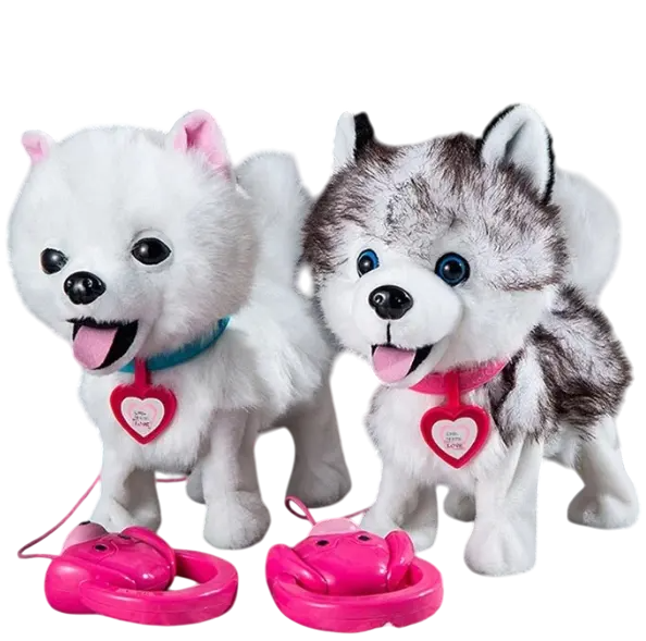 Интерактивная собачка Чихуахуа и Хаски в сумке Питомец на поводке 2 вида ходит виляет хвостиком 2 песни на укр, фото 1