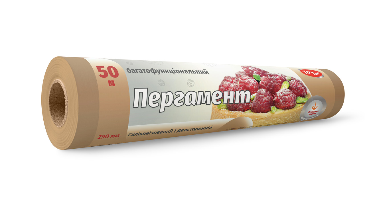 Пергамент для випікання силіконізований То є Так коричневий 29 см 50м, фото 1