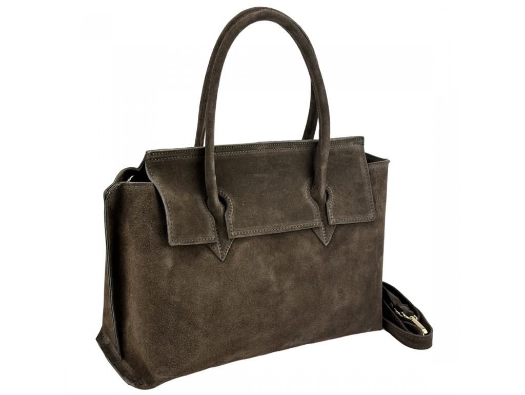 Сумка жіноча універсальна середніх розмірів виготовлена з натуральної замші, фото 1