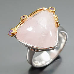 Морганіт срібна каблучка, 0560ЛМ