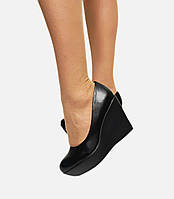 Туфлі чорні Lino Marano на танкетці платформі матові розмір 35 36 37