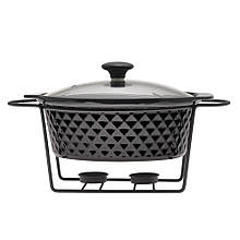 Марміт керамічних круглий із підставкою 2,5 л Kamille KM 6426