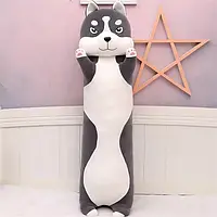 Детская мягкая плюшевая игрушка 110 см Хаски батон для объятий и сна, игрушка для мальчиков и девочек