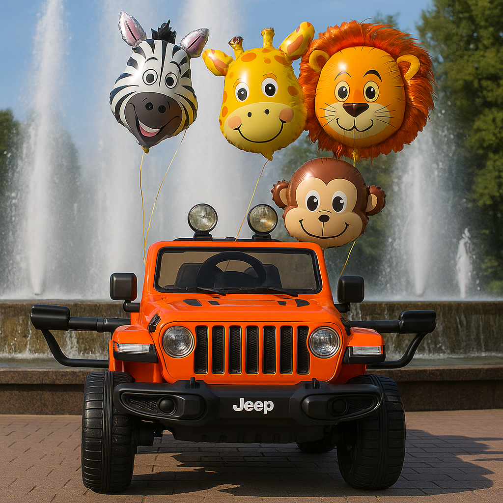 Дитячий електромобіль-джип M 4176EBLR-7 з пультом. EVA колеса, MP3, LED світло, безпечний і стильний позашляховик для малюка