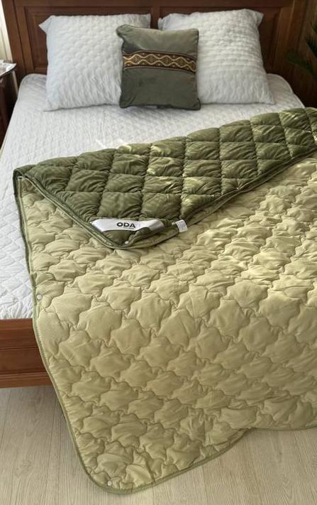 Ковдра 4 сезони 1+1 на кнопках холлофайбер оливка 150g/m2 + 350g/m2, фото 1