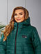 Стильна демісезонна куртка великих розмірів стьобаний з накладними кишенями Україна 48-50,52-54,56-58, фото 7
