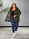 Стильна демісезонна куртка великих розмірів стьобаний з накладними кишенями Україна 48-50,52-54,56-58, фото 8