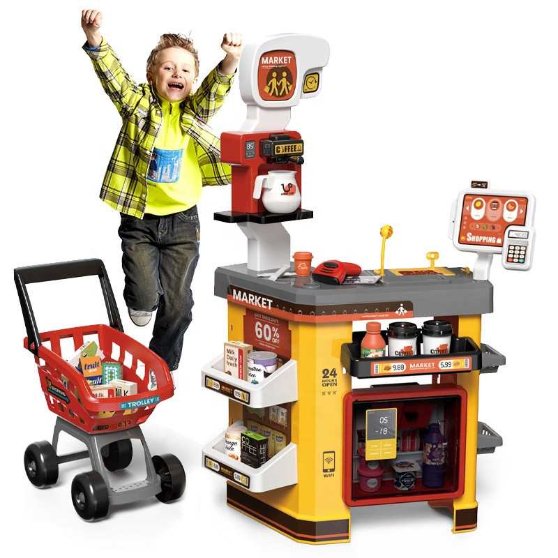 " Великий Супермаркет 668-130 Deluxe – 54 аксесуари, звук та світло, візочок, каса та продукти", фото 1