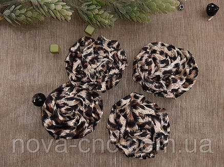 Атласні квіти леопард 65 мм, фото 2