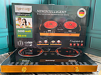 Електрична інфрачервона на дві комфорки плита Rainberg RB-816 Електроплита побутова настільна для дому