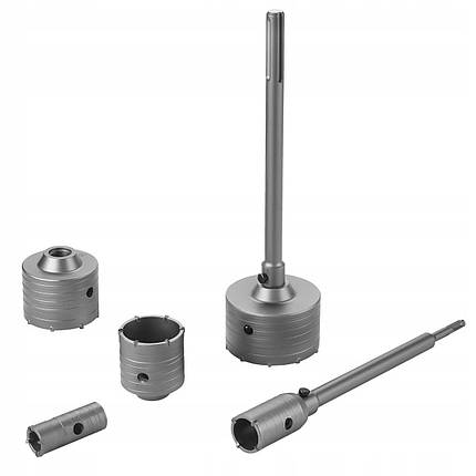 Набір коронок по бетону 9 шт. sds+/sds max. 30-100mm KD12640, фото 2