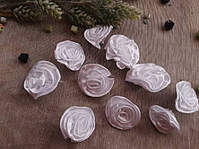 Атласні квіти білий 50 мм, фото 3