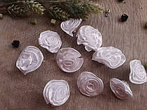 Атласні квіти білий 50 мм, фото 5