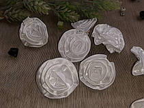 Атласні квіти білий 50 мм, фото 4