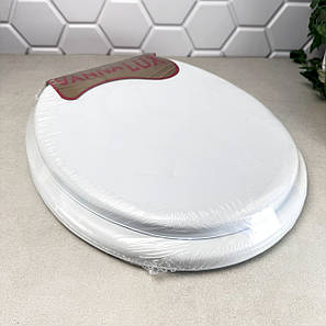 М’яке сидіння для унітаза з кришкою 40×36,5 см біле Vanna LUX, фото 1