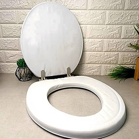 М’яке сидіння для унітаза з кришкою 40×36,5 см біле Vanna LUX, фото 3