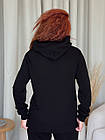 Жіноче худі оверсайз осіннє весняне чорне Кофта з капюшоном бавовняна, фото 2