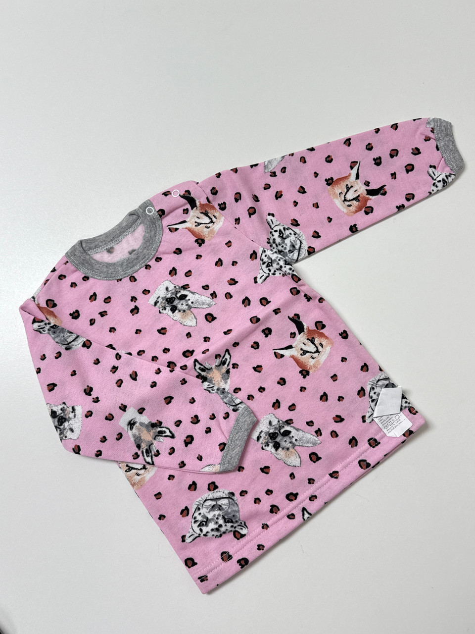 Кофточка із застібкою на плечі, в тканині футер (байка), 86 розмір, фото 1