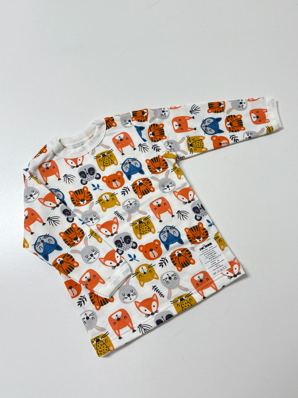 Кофточка із застібкою на плечі, в тканині футер (байка), 86 розмір, фото 1