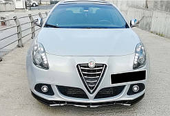 Передня Lip накладка DPT (ABS, чорний глянець, 3шт) для Alfa Romeo Giulietta
