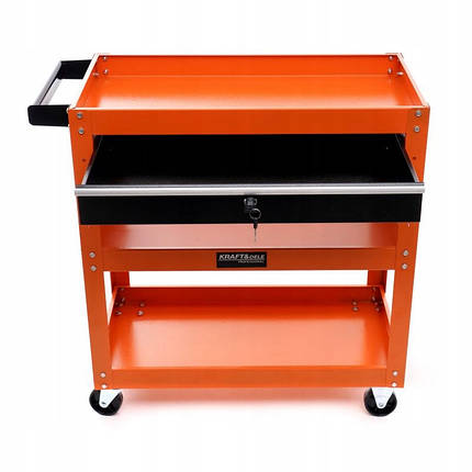 Візок металевий для інструментів 3 полиці на колесах Kraft&Dele KD366, фото 1