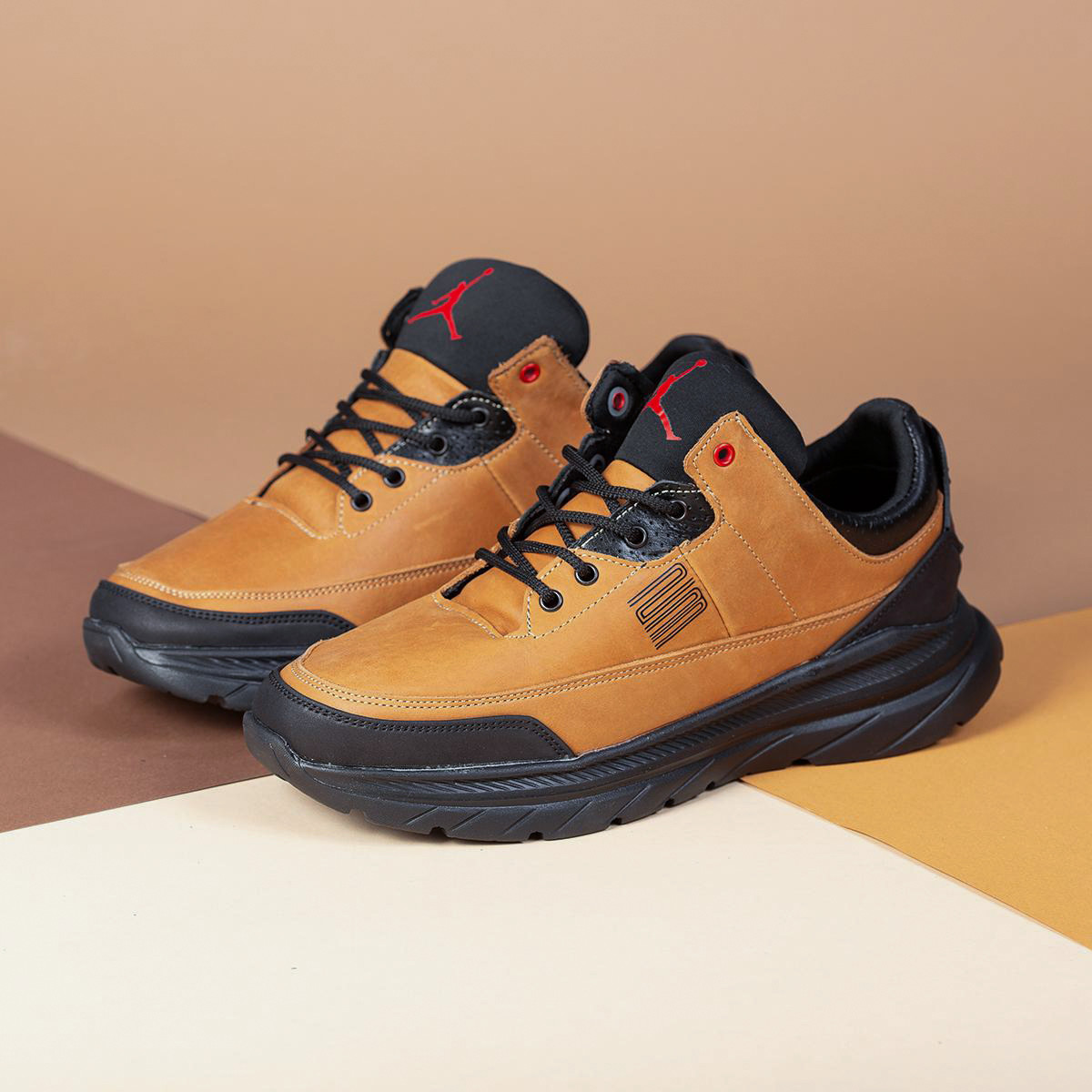 Чоловічі шкіряні кросівки (натуральна шкіра) руді демісезонні для чоловіків на весну осінь, розміри 40-45, фото 1