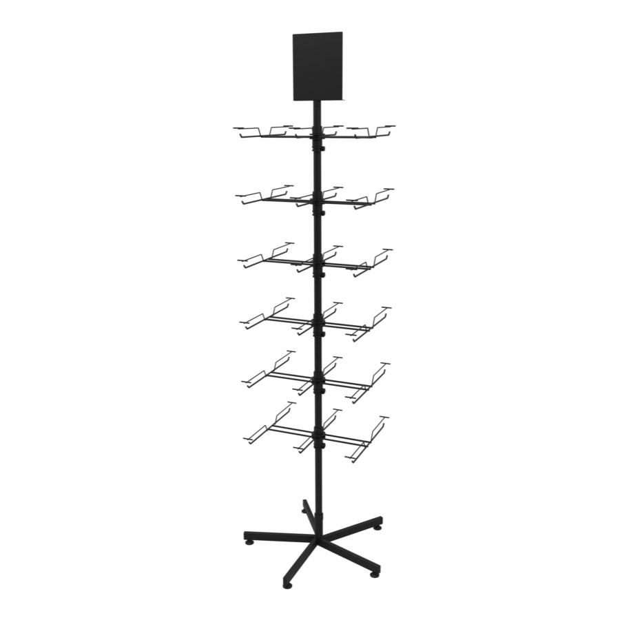 Торгова стійка під пакети з гачками, чорна