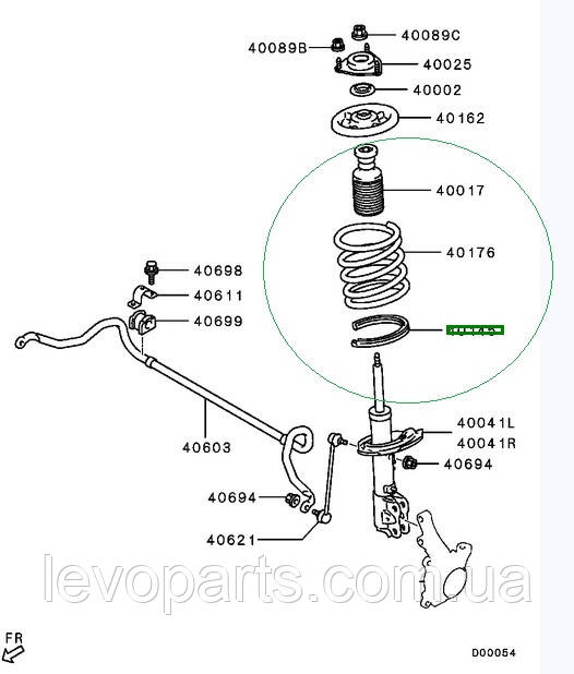 Прокладка пружины 4040A253 Проставка пружини передньої MMC-4040A253 Lancer X, Outlander XL