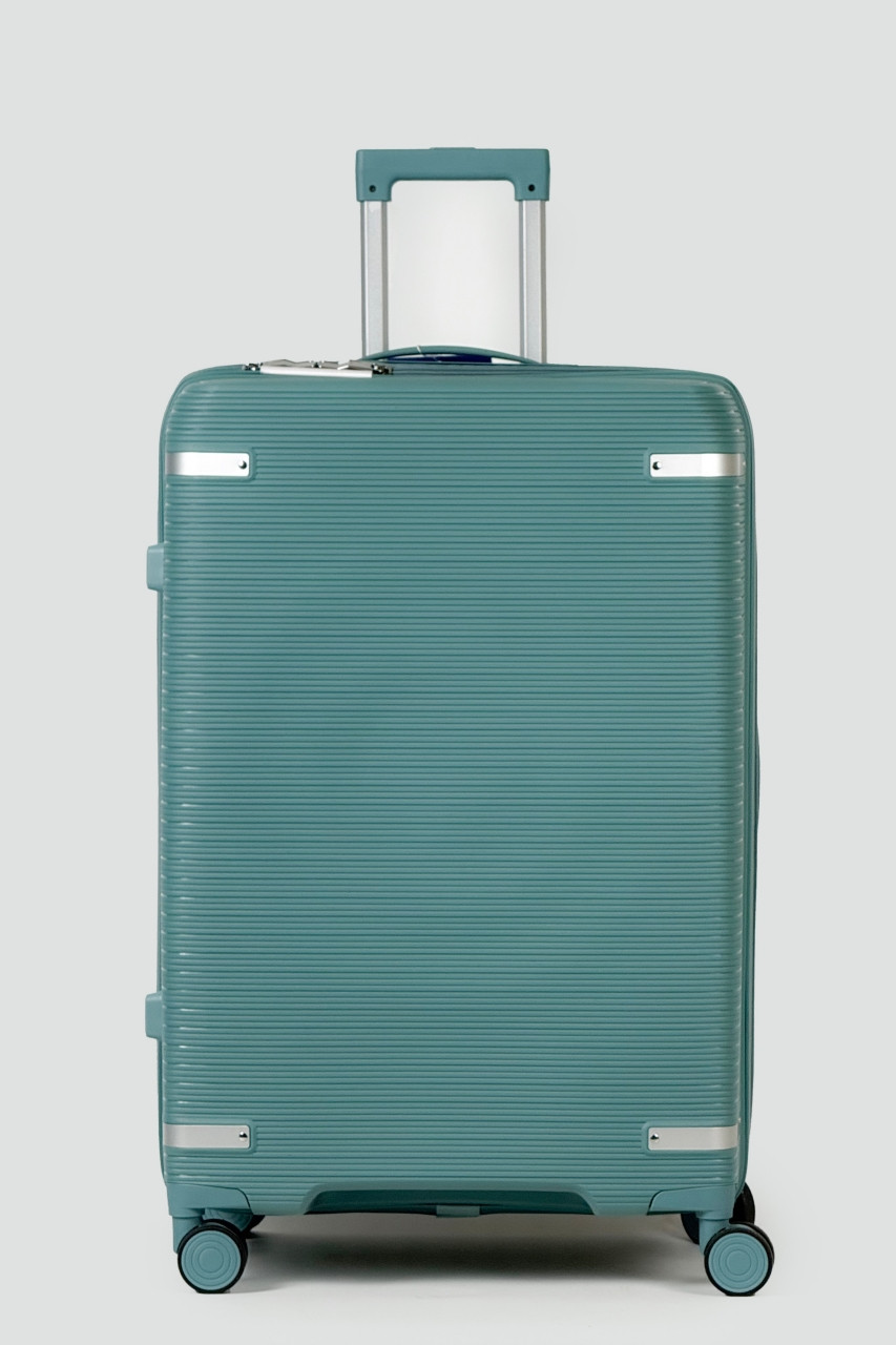 Велика пластикова валіза Tourist 607-1-GRN зелена, фото 1