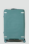 Велика пластикова валіза Tourist 607-1-GRN зелена, фото 3