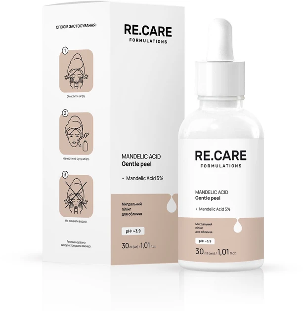 Re.Care Мигдальний пілінг для обличчя Mandelic Acid Gentle Peel, 30 мл, фото 1