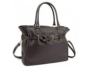 Сумка жіноча універсальна для щоденного використання виготовлена з натуральної шкіри з акцентним ремінцем